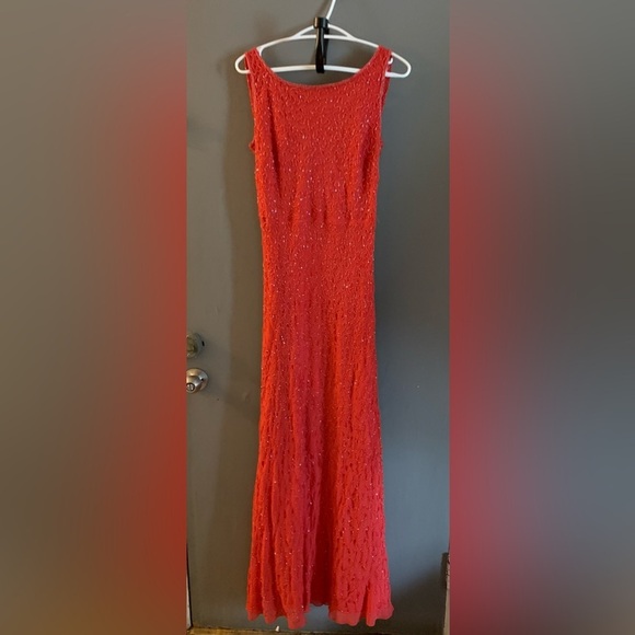 Vintage y2k debut maxi fully beaded red dress - Picture 2 of 14